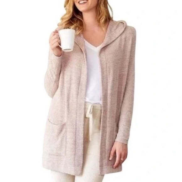 Barefoot Dreams Sweaters - Barefoot Dreams Cozy Chic Lite gray hooded cardigan sweater size extra small